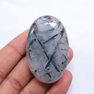 Tourmaline Quartz Palm Stone, Tourmaline In Quartz Crystal For Protection, Rutile Palmstone, Tourmalinated Quartz Palm Stone Crystal Healing Tourmaline Quartz Palm Stone, Tourmaline In Quartz Crystal For Protection, Rutile Palmstone, Tourmalinated Quartz Palm Stone Crystal Healing