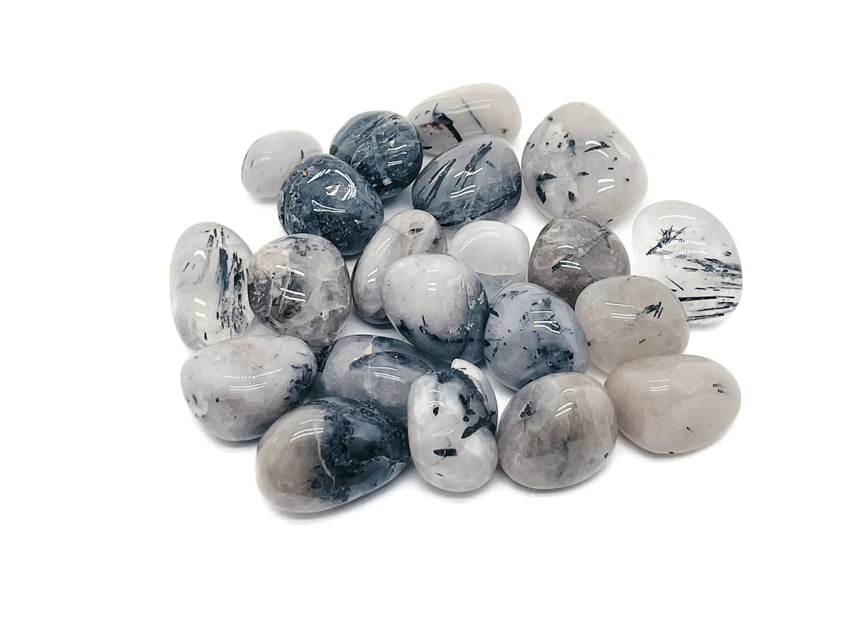Tourmalinated Quartz Tumbled Stone – Natural Tourmalinated Quartz - Best Tourmaline – Tu1211