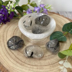 Tourmalated Quartz Tumbled Stone 20mm