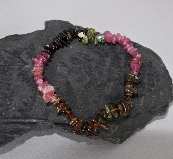 Tourmaline Bracelet, Gemstone Bracelet Boho Tourmaline Bracelet Crystal Beads Bracelet Jewelry, Tourmaline Stone Stretch Bracelet Gift