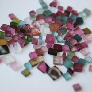 3-4.5mm Multi Tourmaline Smooth Square Cabochons, Natural Multi Tourmaline Plain Square Flat Back Loose Gemstones (5pcs To 10pcs Options) 3-4.5mm Multi Tourmaline Smooth Square Cabochons, Natural Multi Tourmaline Plain Square Flat Back Loose Gemstones (5pcs To 10pcs Options)