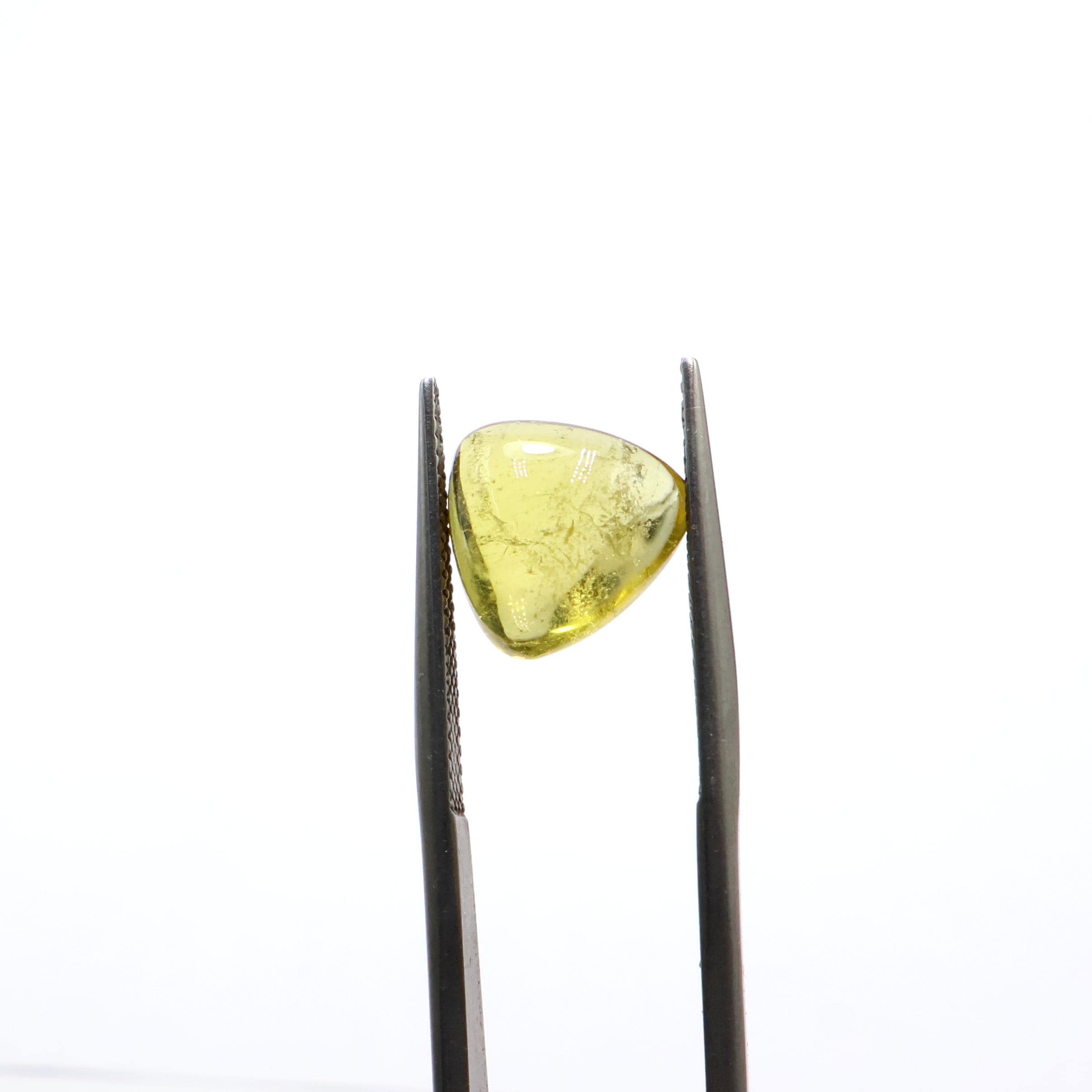 4.25 Ct Natural Yellow Tourmaline Trillion Cabochon: Aaa Gemstone 4.25 Ct Natural Yellow Tourmaline Trillion Cabochon: Aaa Gemstone