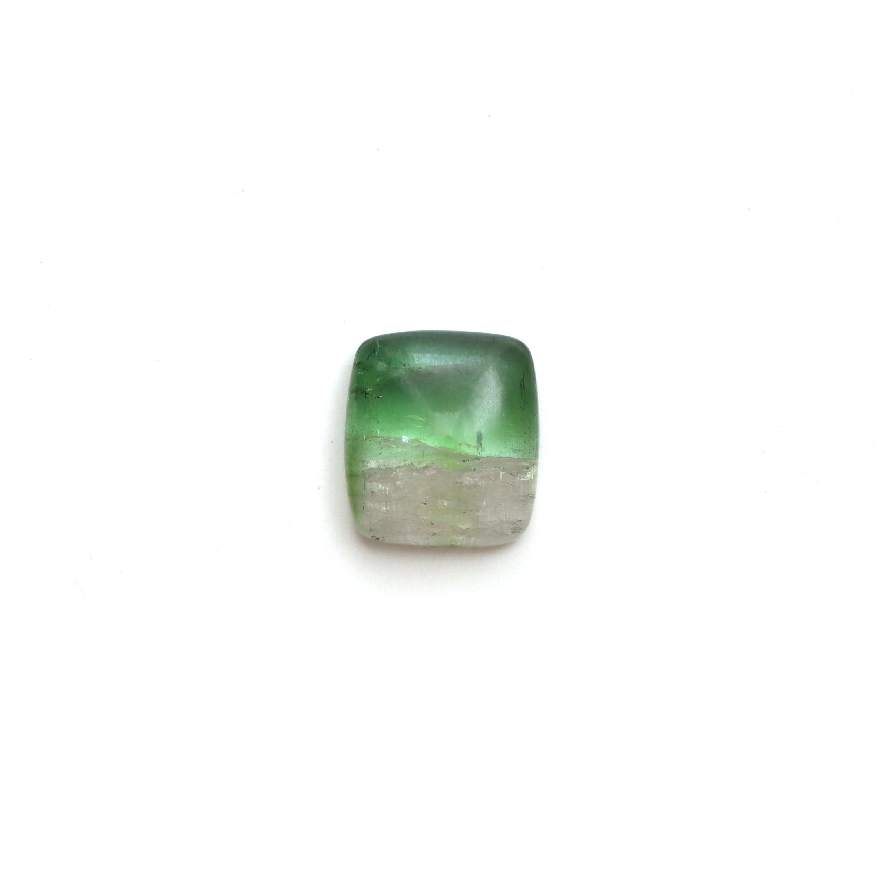 Bi Color Tourmaline Smooth Rectangle Loose Gemstone, 15x17 Mm, Bi Color Tourmaline Jewelry Making Gemstone, Tourmaline Cabochon, 1 Piece