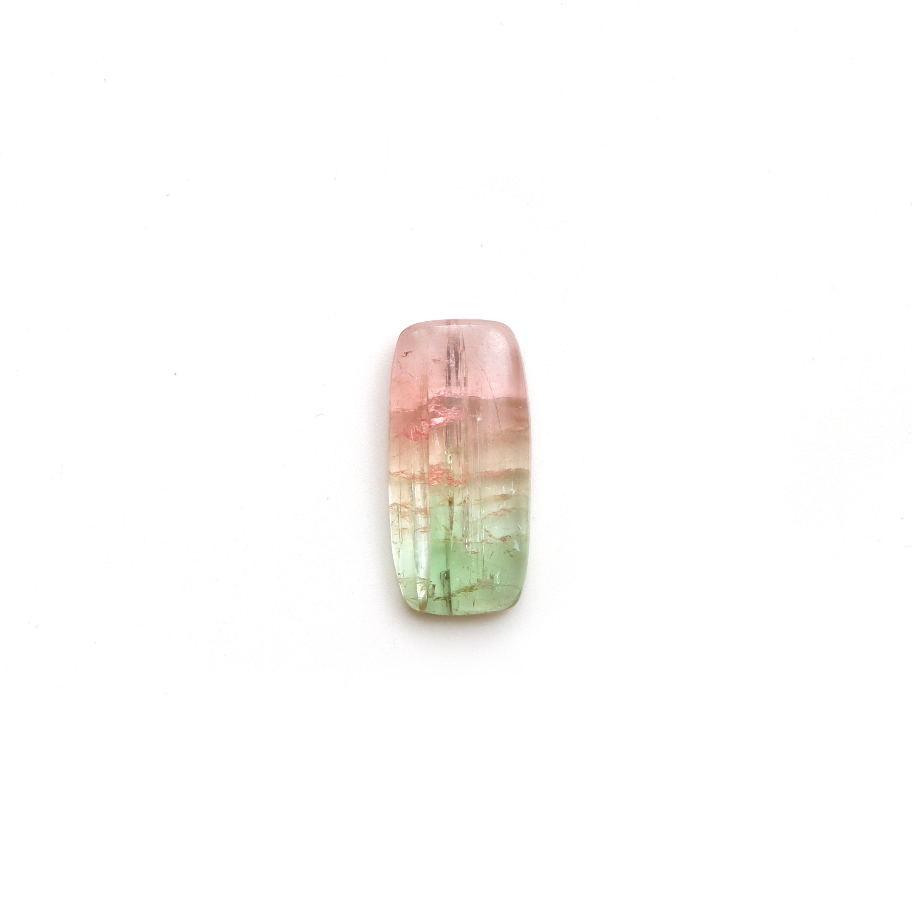 Bi Color Tourmaline Smooth Rectangle Loose Gemstone, 9x18.5 Mm, Bi Color Tourmaline Jewelry Making Gemstone, Tourmaline Cabochon, 1 Piece