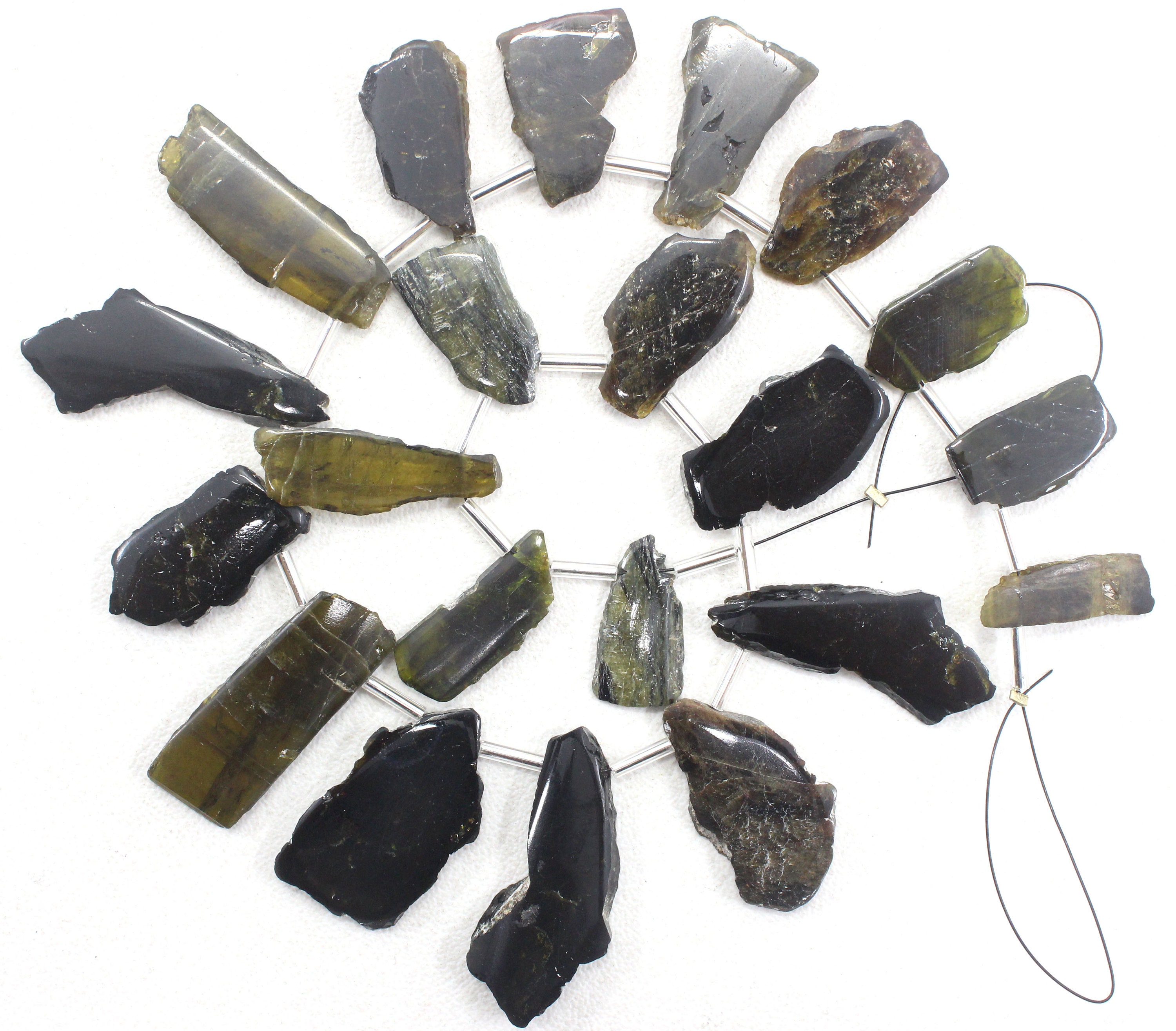 20 Polished Raw Tourmaline Gemstone Pieces: Uneven Jewelry Making Stones