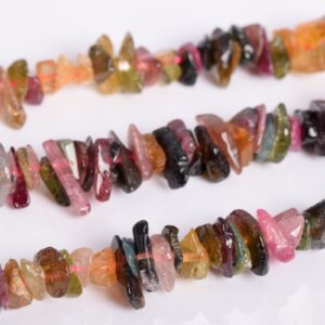 4-10mm Multicolor Tourmaline Beads Pebble Chips Grade Aa Genuine Natural Gemstone Beads 15.5" Bulk Lot Options (108382)
