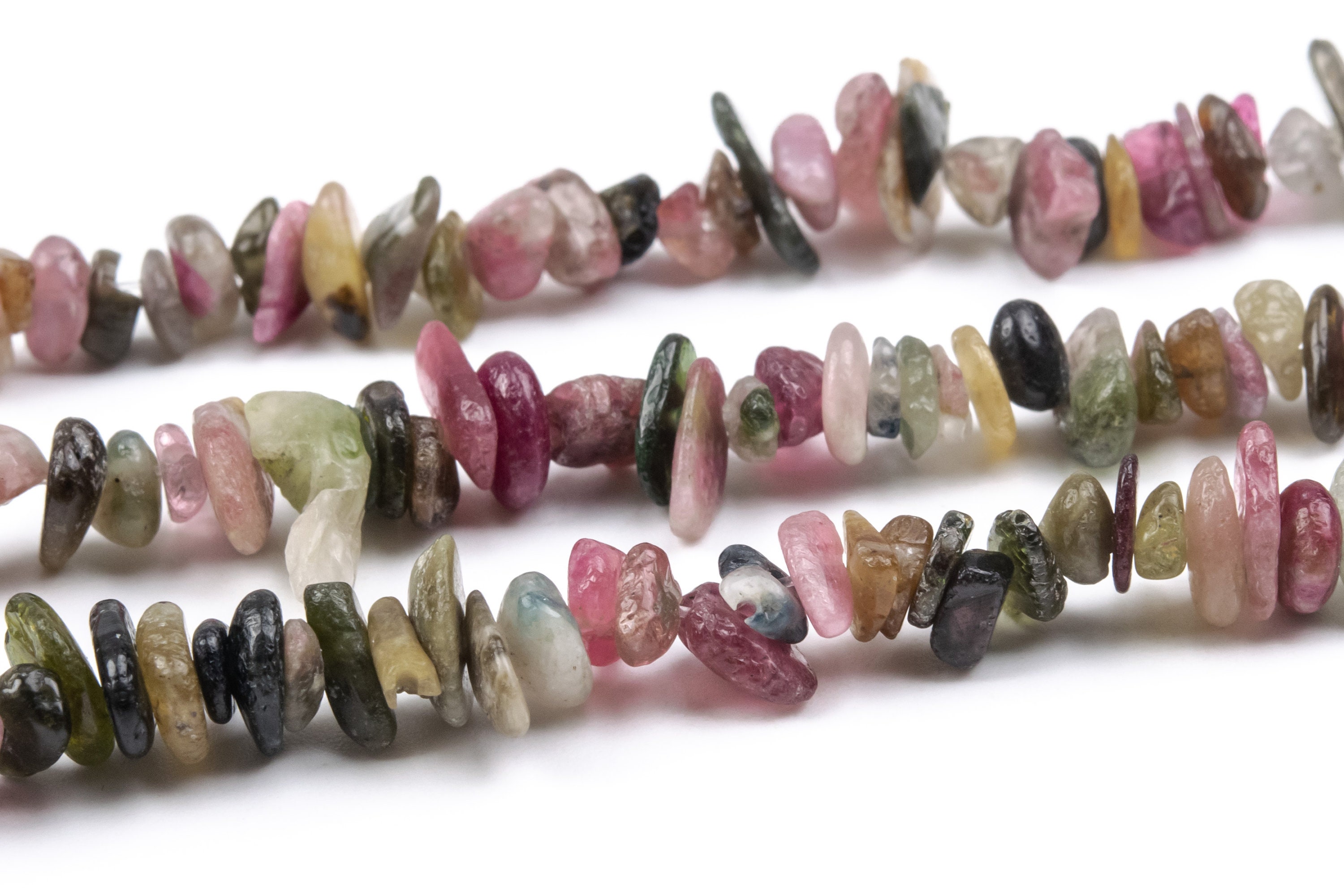 4-10mm Multicolor Tourmaline Beads Pebble Chips Genuine Natural Grade A Gemstone Loose Beads 15.5" Bulk Lot Options (112808)