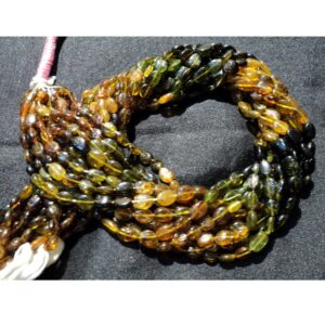 4-7mm Petro Tourmaline Plain Oval Beads, Petro Tourmaline Nugget Beads, Tourmaline Oval Beads, 13 Inch Strand Tourmaline Beads For Jewelry