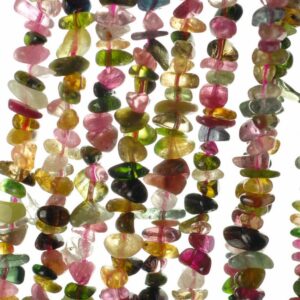 6-7mm Tourmaline Gemstone Grade Aaa Rainbow Multicolor Chips Loose Beads 15.5 Inch Full Strand (90183664-372)