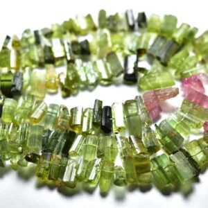 Tourmaline Crystal Beads - 7 Inches - Natural Shape Beautiful Tourmaline Drilled Rough - Size Is 6-12 Mm #1225