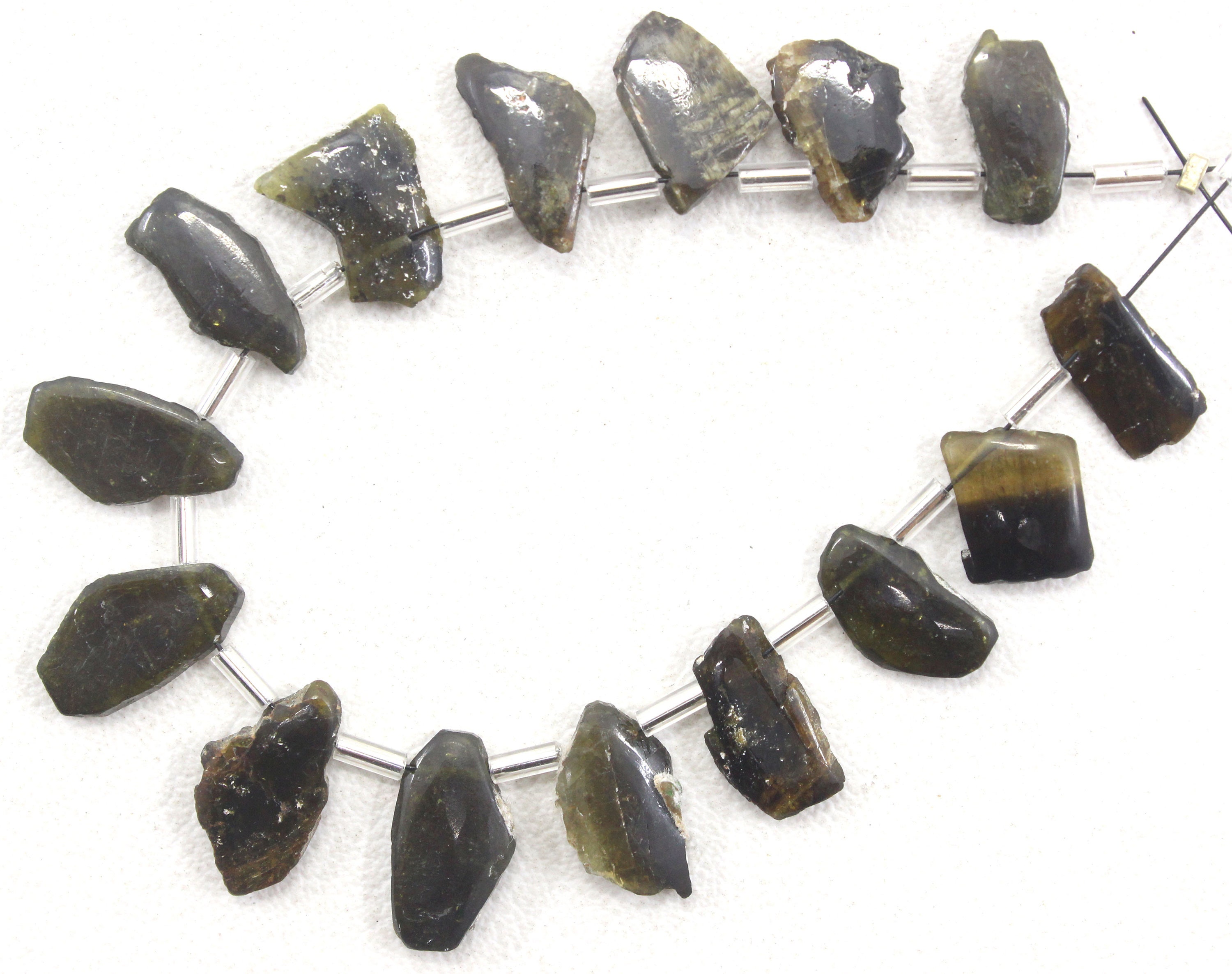 Natural Tourmaline Rough Strand: Uneven Gemstone Beads (6x12-8x15 Mm)