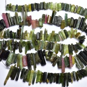 Tourmaline Pencil Rough - 8 Inches - Natural Rough Tourmaline Crystals Drilled Raw Shapes - Size Is 2.5x6-3x10 Mm #1437