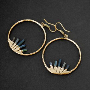 Multi Tourmaline Gemstone Earrings Pencil Earrings Dangle Earrings Drop Earrings Copper Earring Antique Earrings Huggie Earrings