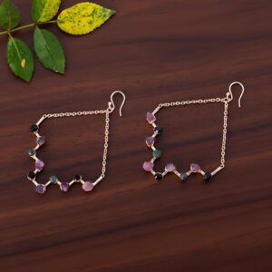 Raw Multi Tourmaline Earrings - Rough Tourmaline Earrings - Dangle Hook Earring - Chain Earring - Valentine Jewelry - Gemstone Earrings Raw Multi Tourmaline Earrings - Rough Tourmaline Earrings - Dangle Hook Earring - Chain Earring - Valentine Jewelry - Gemstone Earrings