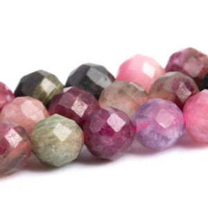 3-4MM Multicolor Tourmaline Beads Brazil AAAGenuine Natural Gemstone Full Strand Faceted Round Loose Bead 15.5"Bulk Lot Options(107628-2492)