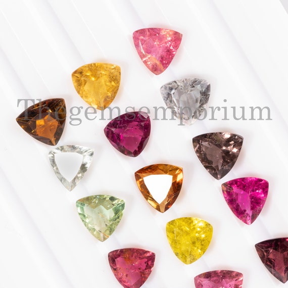 High Quality 50 Pcs Lot, Multi Tourmaline Loose 5-5.5mm Trillion Cut Stone,a Quality Tourmaline,faceted Calibrated Gemstone,gemstone Pendant