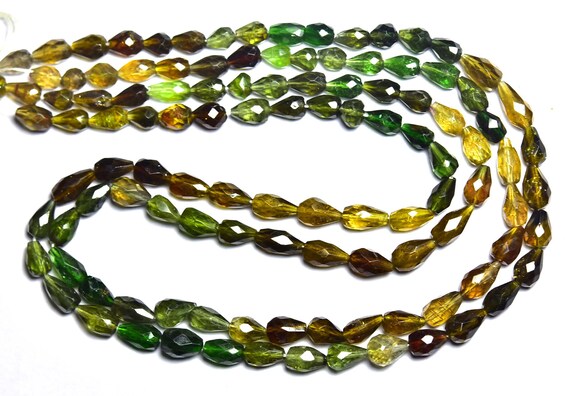 Tourmaline Teardrops Beads - 8 Inches - Natural Most Beautiful Faceted Tourmaline Teardrop  - Size Is 4x6-5x8 Mm #630