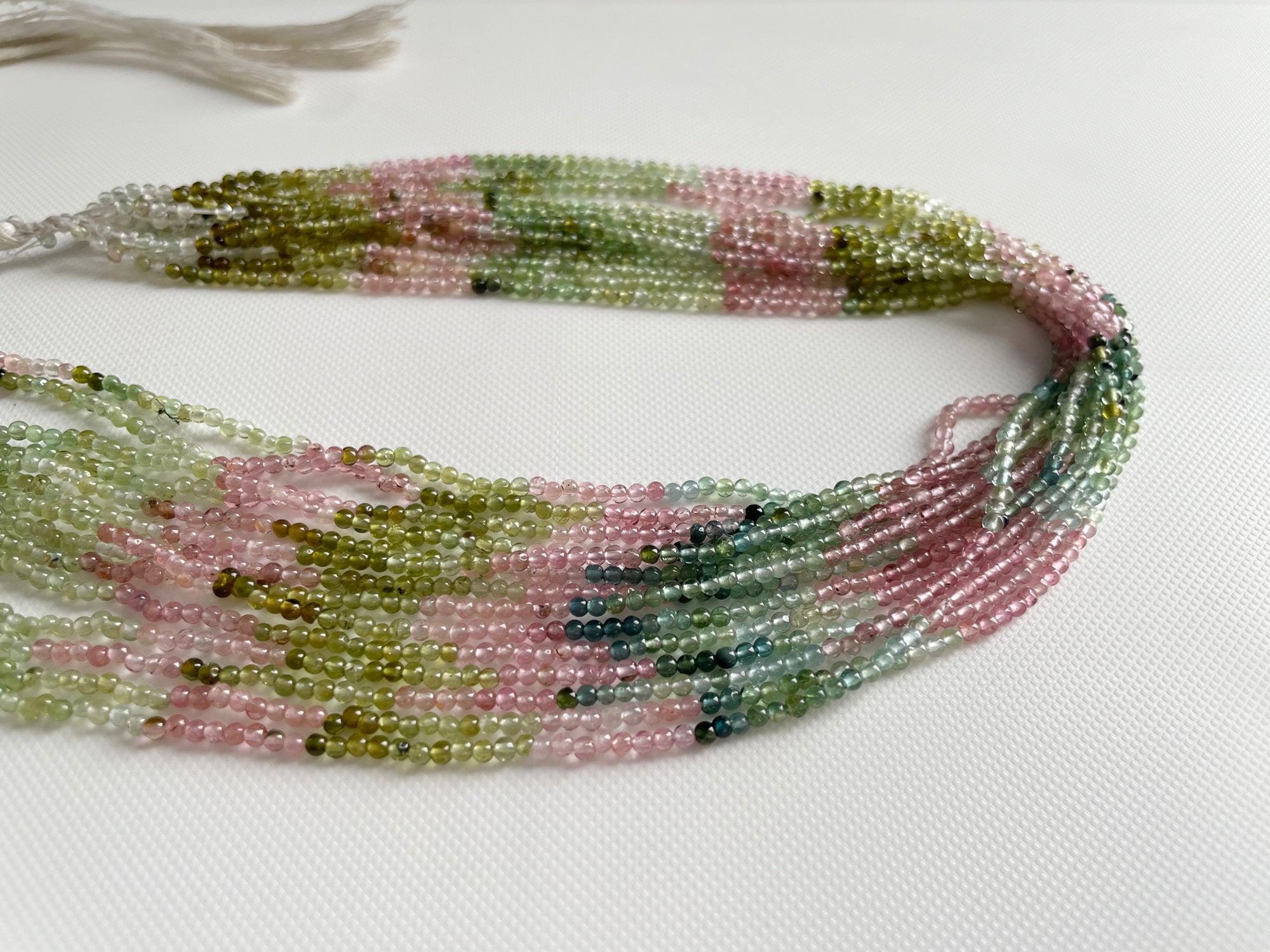 2-2.3mm Multi Tourmaline Plain Round Balls, 13 Inch Tourmaline Beads For Jewelry, Rare Pastel Tourmaline Necklace (1st To 5st Option)- Asg59