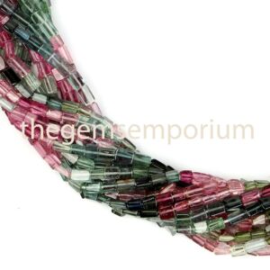Multi Tourmaline Long Square Beads, 2.50x3.50-2.5X4MM Tourmaline Beads, Tourmaline Fancy Shapes, Tourmaline Square Beads, Tube Beads
