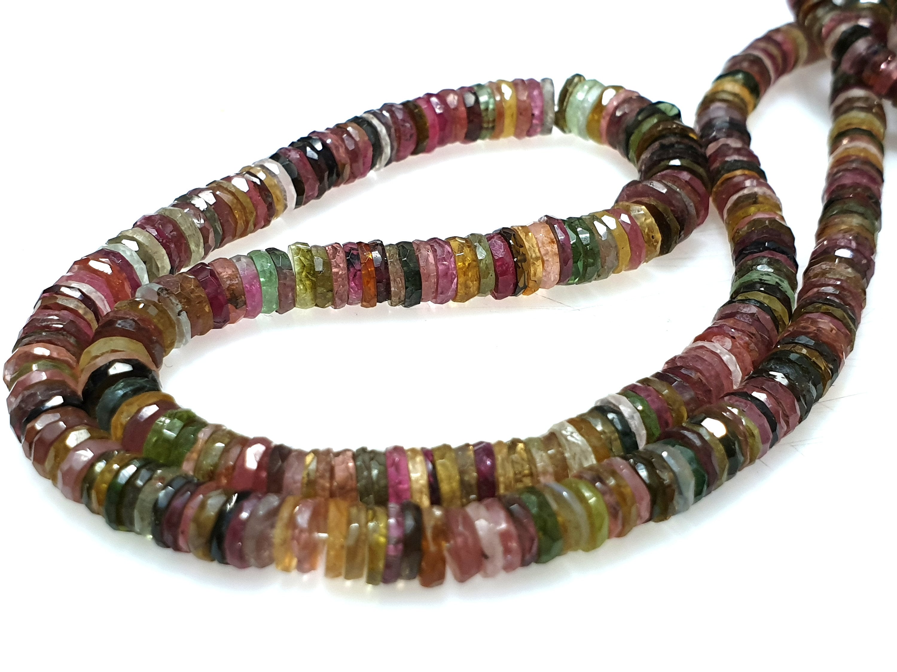 Wholesale Price Multi Tourmaline Heishi Tyre Shape Faceted Beads 6-7mm -8 Inches Wholesale Price Multi Tourmaline Heishi Tyre Shape Faceted Beads 6-7mm -8 Inches