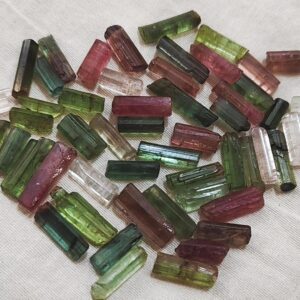 10 pcs, Natural Multi Tourmaline Smooth Stick. 8-12mm