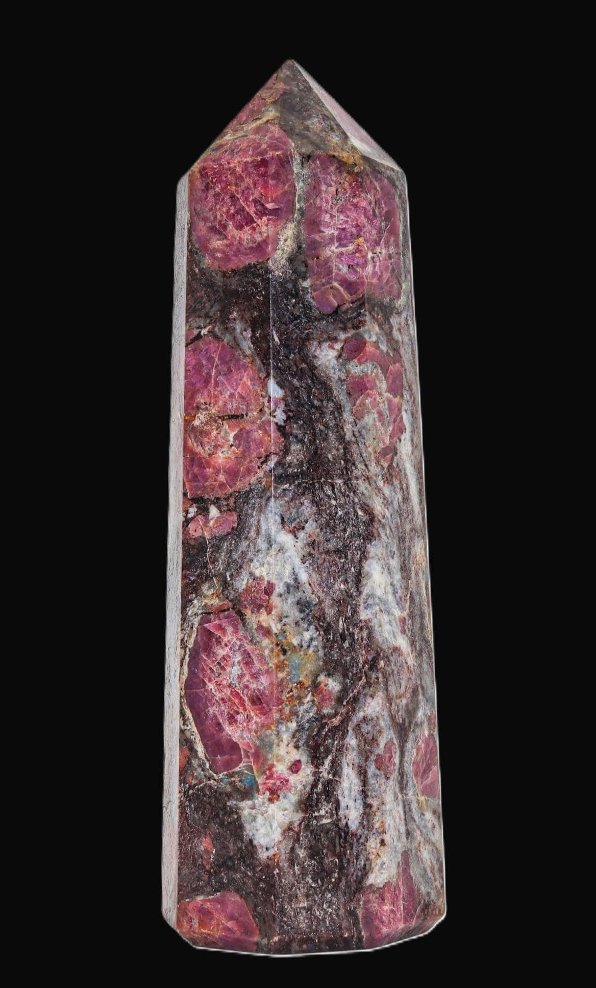 Pink Rubellite Tourmaline Crystal Obelisk: 8 Faceted Tower (160mmx50mm)