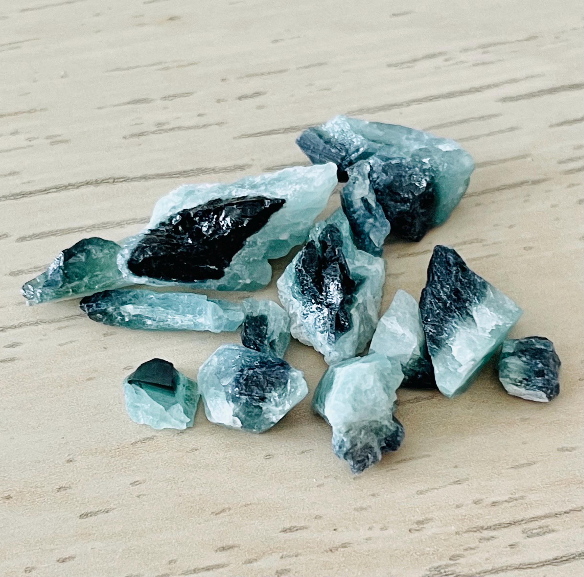 Blue Tourmaline Crystal Lot (5.1g): Mini Rough Gemstone Pieces Blue Tourmaline Crystal Lot (5.1g): Mini Rough Gemstone Pieces