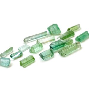 Paraiba Tourmaline Crystal: Pastel Blue Green Rough Gemstone Lot (10 CTW)