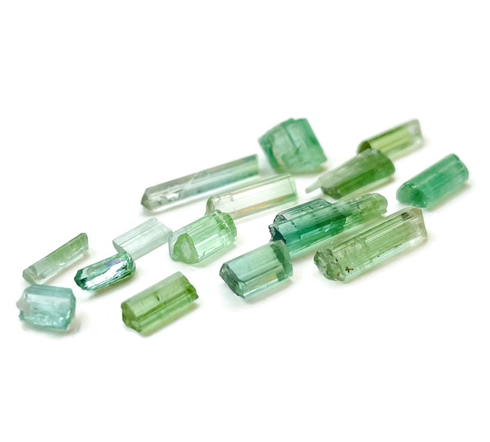 Paraiba Tourmaline Crystal: Pastel Blue Green Rough Gemstone Lot (10 Ctw)