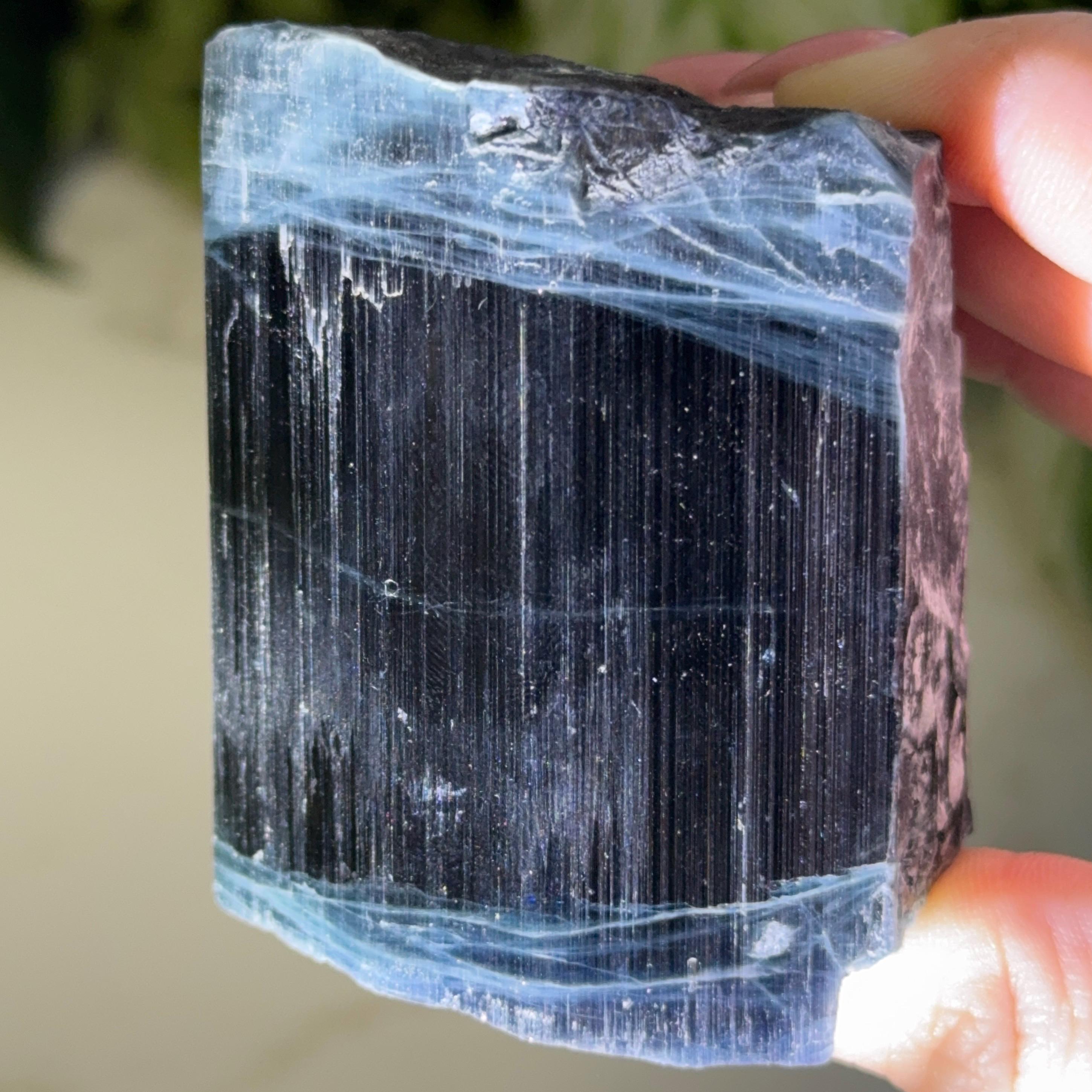 Blue Cap Tourmaline | 250g | - #1 (raw Crystal Specimen, Throat Chakra, Healing Stone, Peace)