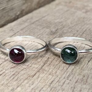 Elegant Small Round Tourmaline Sterling Silver Solitaire Ring | Tourmaline Ring | Engagement Ring | Promise Ring | Wedding Ring