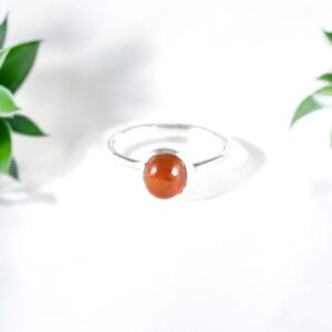 Natural Orange Tourmaline Sterling Silver Ring, Size 7