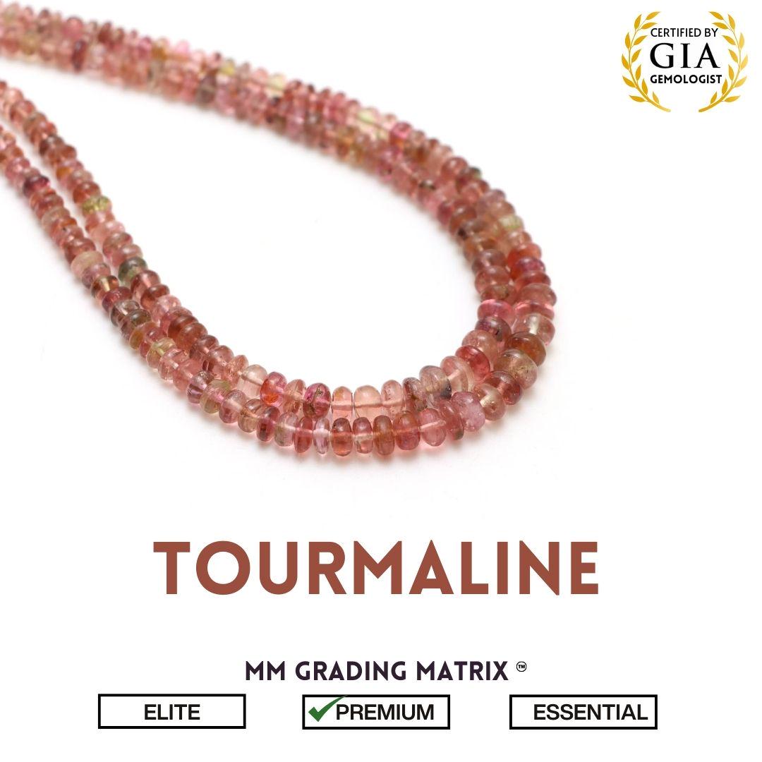 2.5-5mm Tourmaline Smooth Rondelle Shape Beads, Natural Tourmaline Gemstone Beads, Beads For Jewelry Making, Plain Tourmaline Strand 18"