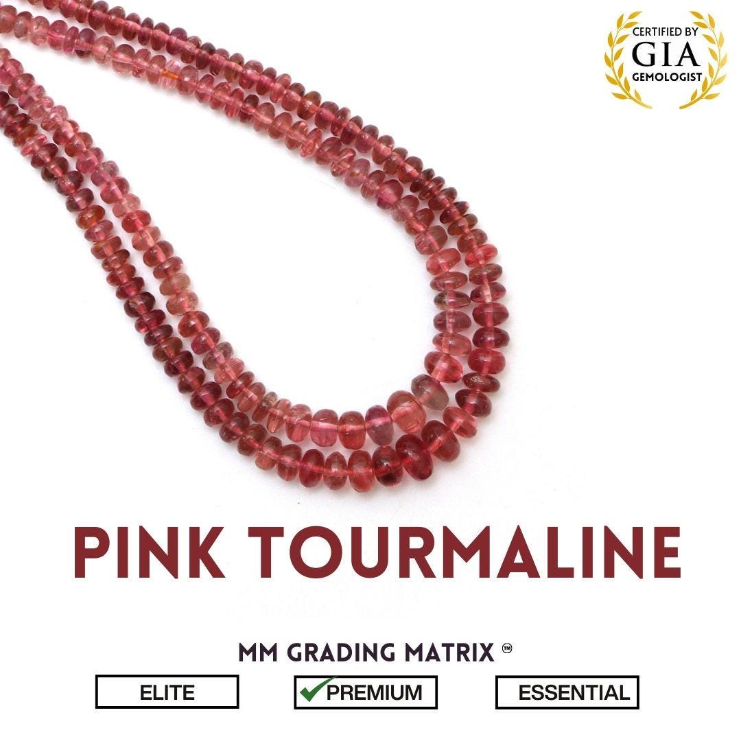 2.5-5mm Tourmaline Smooth Rondelle Shape Beads, Natural Tourmaline Gemstone Beads, Beads For Jewelry Making, Plain Tourmaline Strand 18"