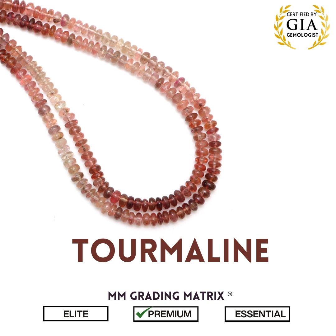 4-4.5mm Tourmaline Smooth Rondelle Shape Beads, Natural Tourmaline Gemstone Beads, Beads For Jewelry Making, Plain Tourmaline Strand 18"