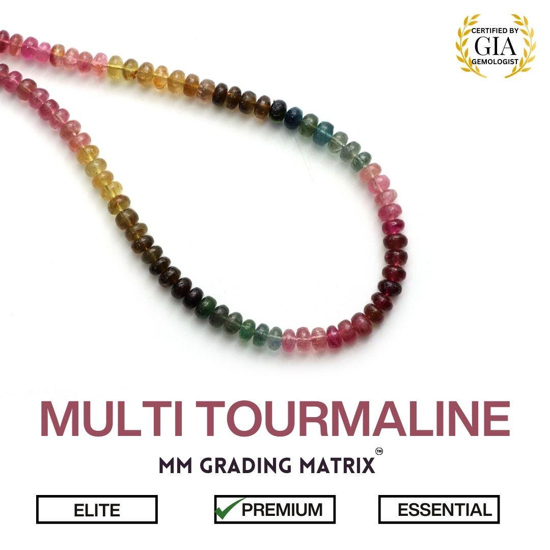 5.5mm-6mm Multi Tourmaline Smooth Plain Rondelle, Multi Tourmaline Beads, Multi Tourmaline Beads, Smooth Rondelle, Gemstone Rondelle Beads
