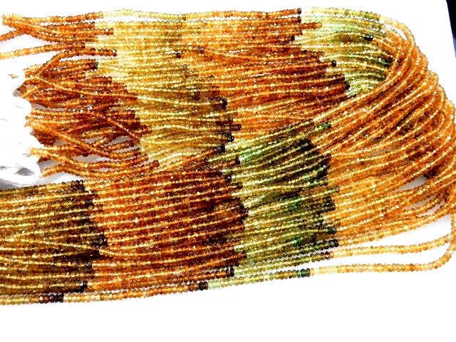 Aaa Multicolor Tourmaline Rondelle Beads, 3mm Strand