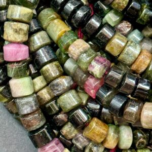 AAA Natural TOURMALINE Watermelon Gemstone Beads, FREEFORM Smooth Rondelle Shape Beads, Great Quality gemstone 15.5” strand!