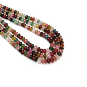 Multi Tourmaline Smooth Rondelle Beads, 3.5 mm to 7 mm, Tourmaline Jewelry Handmade Gift for Women, 18 Inches Full Strand, Price Per Strand