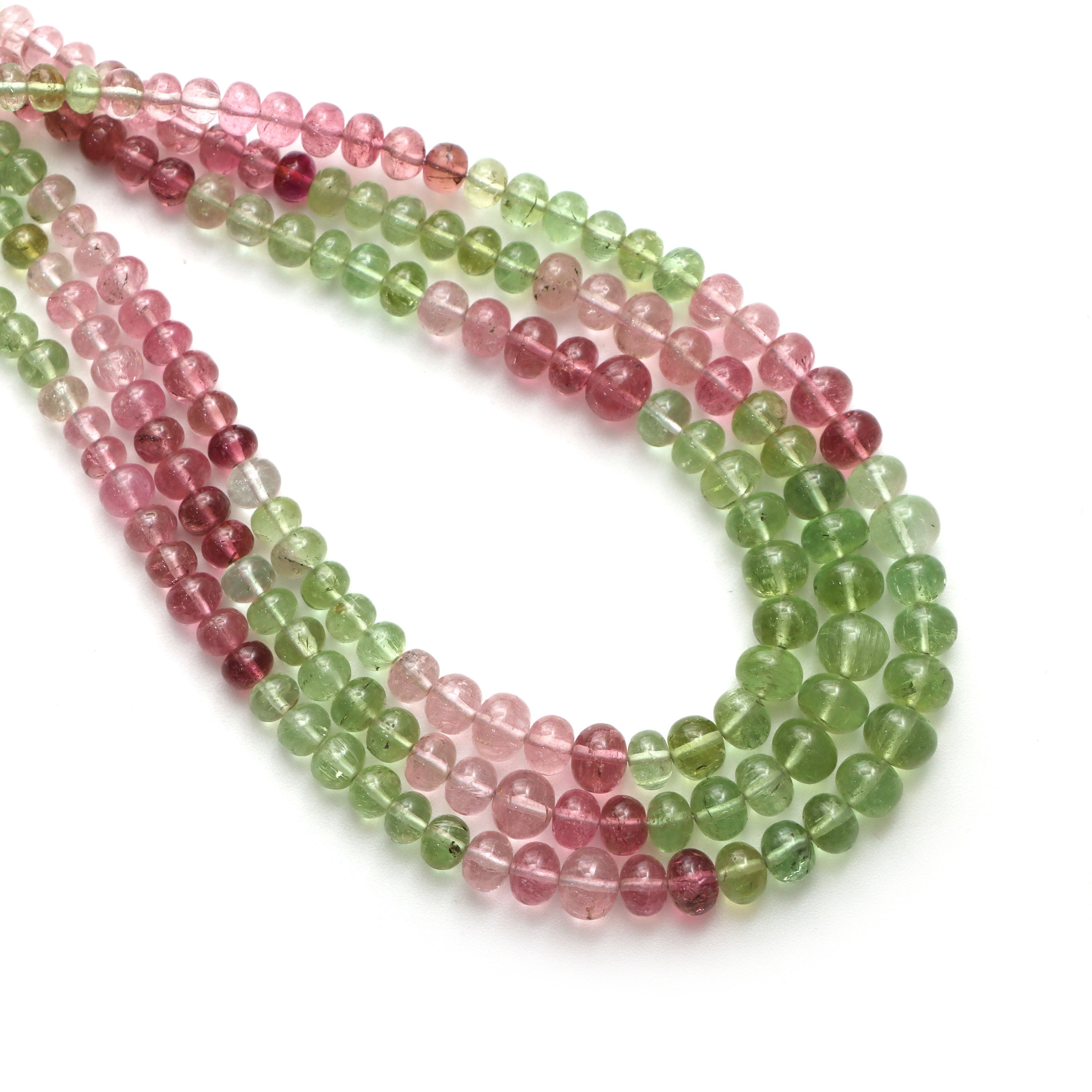 Multi Tourmaline Smooth Rondelle Beads, 4 Mm To 6 Mm, Tourmaline Jewelry Making Beads, 8 Inches / 18 Inches Full Strand, Price Per Strand