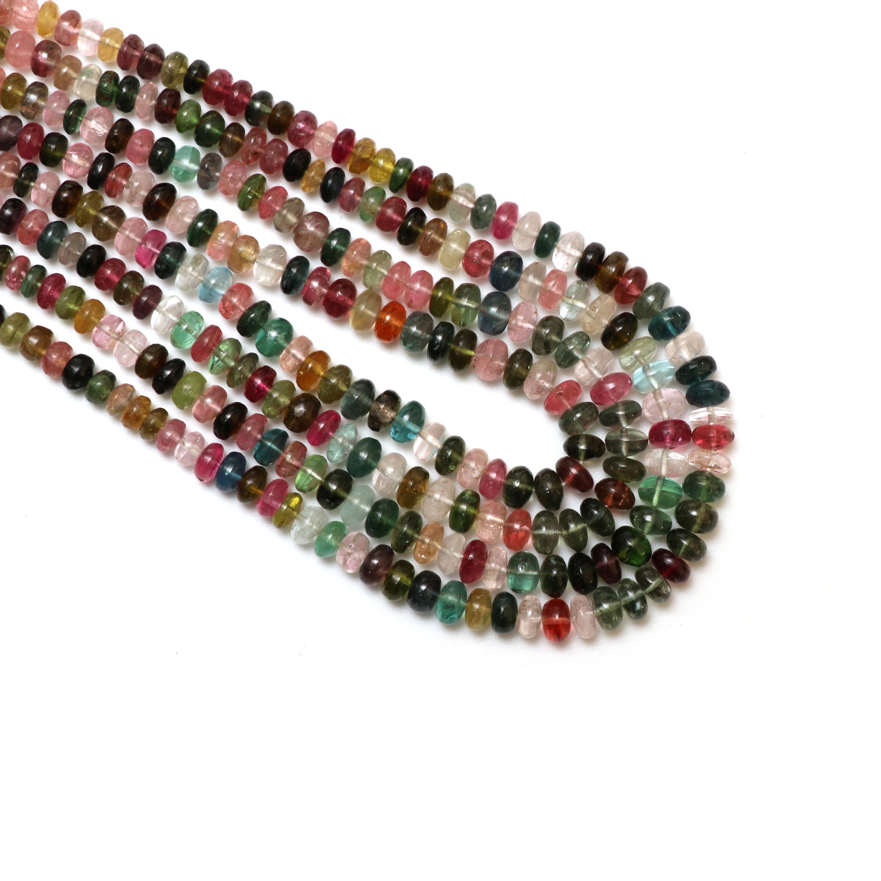 Multi Tourmaline Smooth Rondelle Beads, 3 Mm To 6 Mm, Tourmaline Jewelry Handmade Gift For Women, 18 Inches Full Strand, Price Per Strand