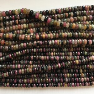 natural tourmaline 4mm 5mm 6mm roundell Beads--15.5 inch ,tourmaline bead/Gemstone Beads