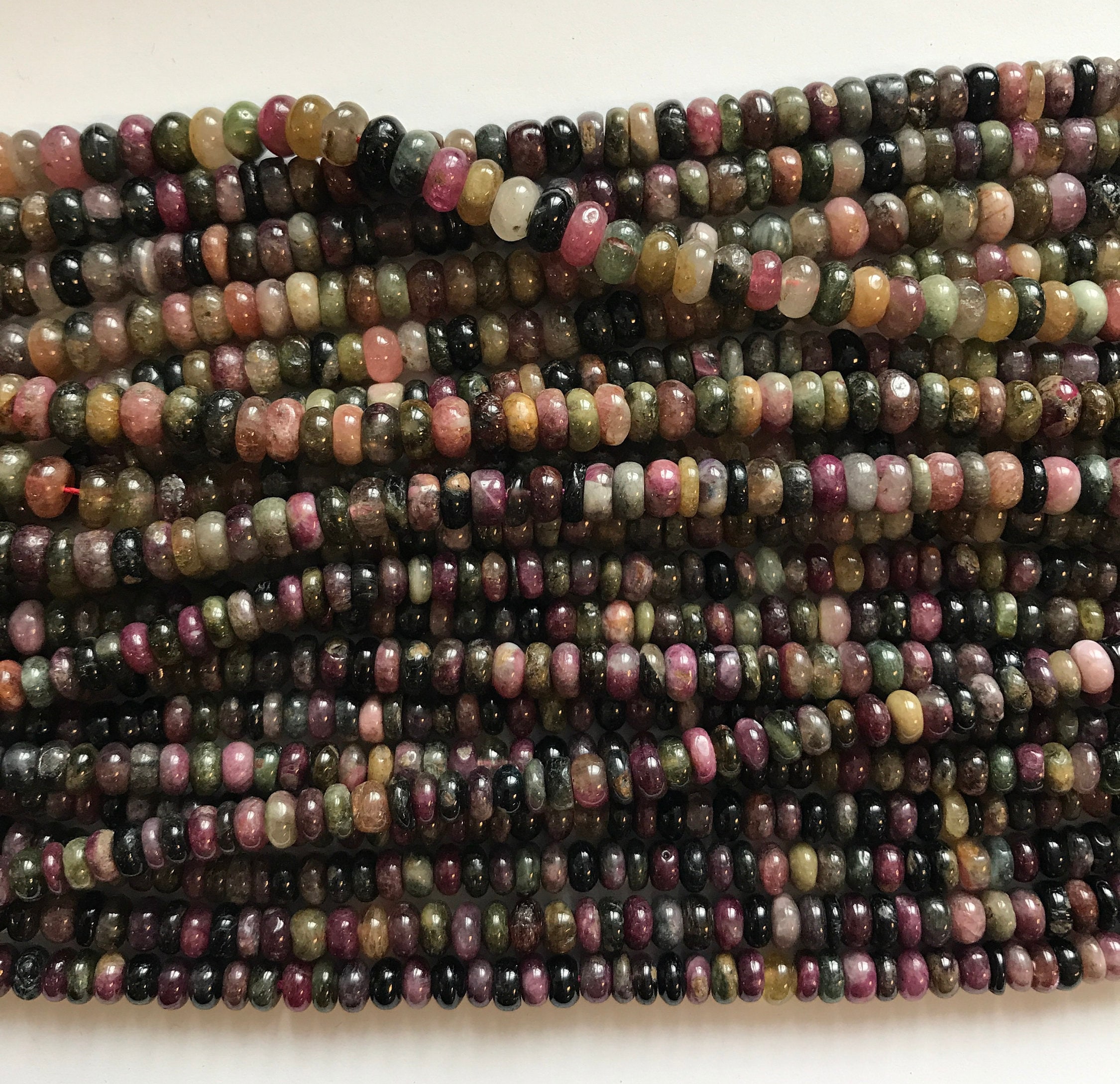 Natural Tourmaline 4mm 5mm 6mm Roundell Beads--15.5 Inch ,tourmaline Bead/gemstone Beads