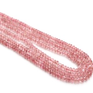 Natural Tourmaline Smooth Rondelle Beads, 3 mm to 5 mm, Tourmaline Jewelry Handmade Gift for Women, Price Per Strand