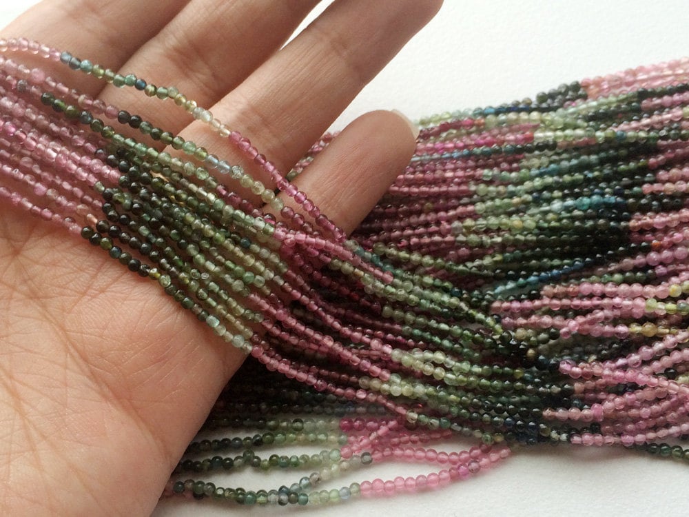 2mm Multi Tourmaline Plain Round Beads, Natural Multi Tourmaline Plain Balls, Multi Tourmaline Plain Beads For Jewelry (1st To 5st Options)