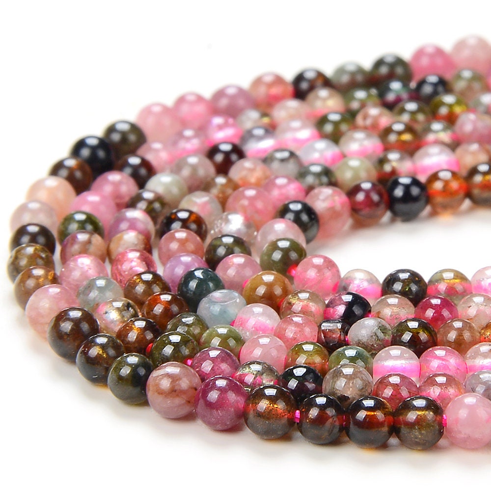 3mm Natural Multi Color Tourmaline Gemstone Grade Aa Round Loose Beads 15 Inch Full Strand (80016358-p59)