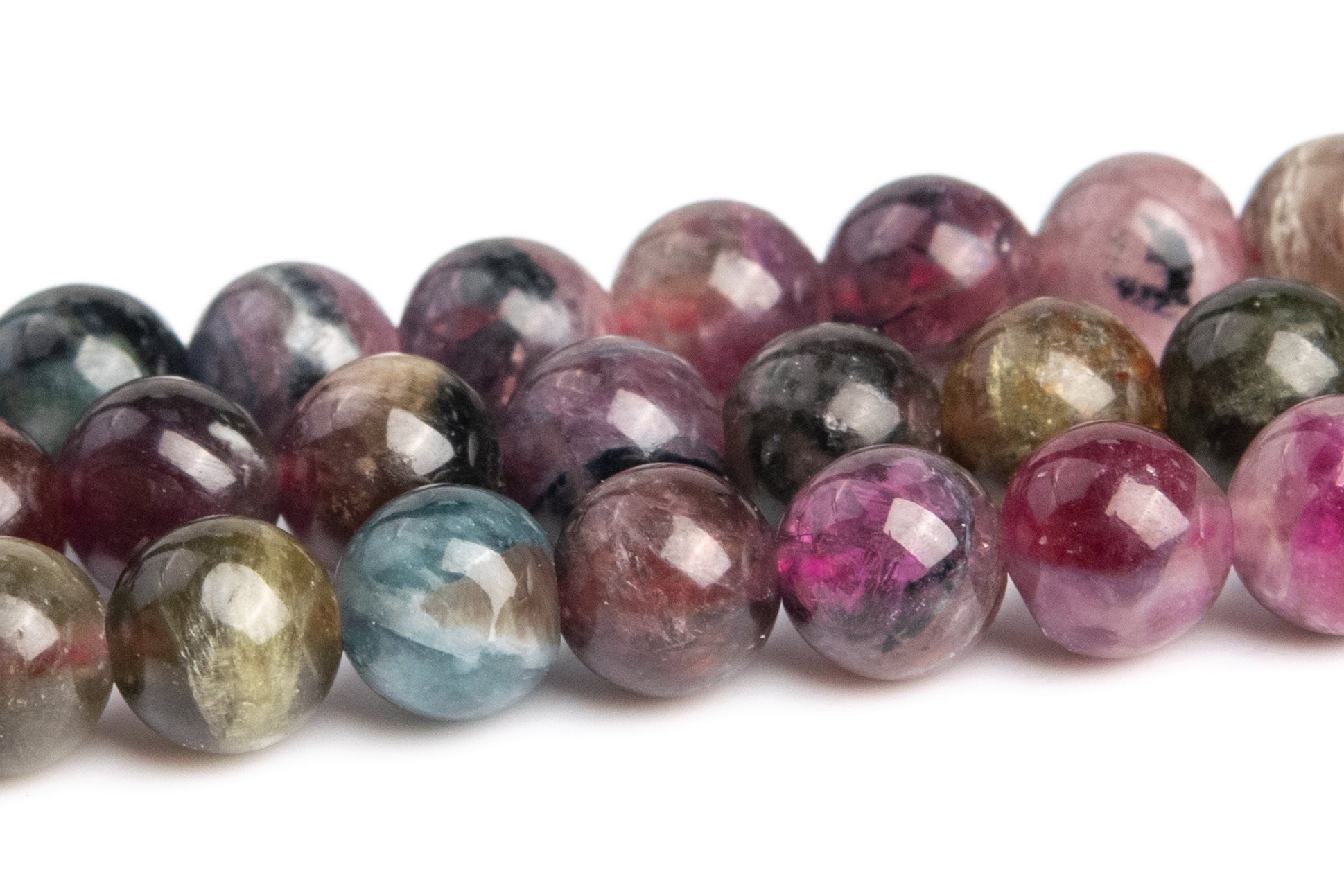 4-5mm Multicolor Tourmaline Beads Grade A Genuine Natural Gemstone Full Strand Round Loose Beads 20" Bulk Lot Options (123143-2248)