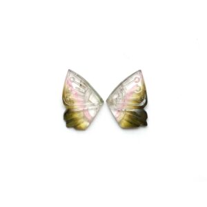 Natural Bi Color Tourmaline Wings Carving Loose Gemstone, 13x18 Mm, Bi Color Tourmaline Jewelry Making Gemstone, Pair ( 2 Pieces ) Natural Bi Color Tourmaline Wings Carving Loose Gemstone, 13x18 Mm, Bi Color Tourmaline Jewelry Making Gemstone, Pair ( 2 Pieces )