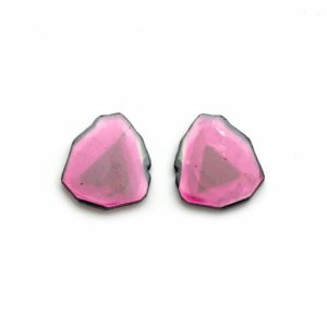 Natural Tourmaline Smooth Organic Slice Loose Gemstone, 17.5x19 Mm, Tourmaline Slice Gemstone , Pair ( 2 Pieces ) Natural Tourmaline Smooth Organic Slice Loose Gemstone, 17.5x19 Mm, Tourmaline Slice Gemstone , Pair ( 2 Pieces )