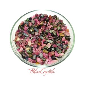 Pink & Green Tourmaline Tumbled Stones Grade A, 10 Gm Xs Mix Of Stones For Crafts #mt50